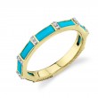 Sloane Street 18K Yellow Gold East West Turquoise And Diamond Band Ring