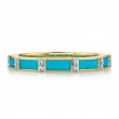 Sloane Street 18K Yellow Gold East West Turquoise And Diamond Band Ring