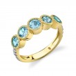 Sloane Street 18K Yellow Gold 5 Stone Sky Blue Topaz And Diamond Ring