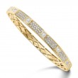 18K Yellow Gold Ascher and Diamond Bangle