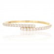 18K Yellow Gold Diamond Bypass Bangle