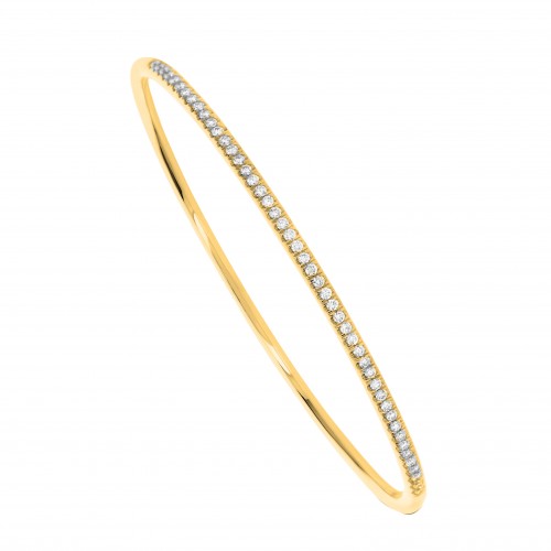 Bachendorf's 18K Yellow Gold Half Way Diamond Bangle