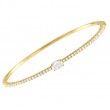 Bachendorf's 18K Yellow Gold Diamond Bangle With Oval Cut Diamond