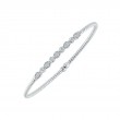 Fallon B. 18K White Gold Rhodium Plated Diamond Bangle