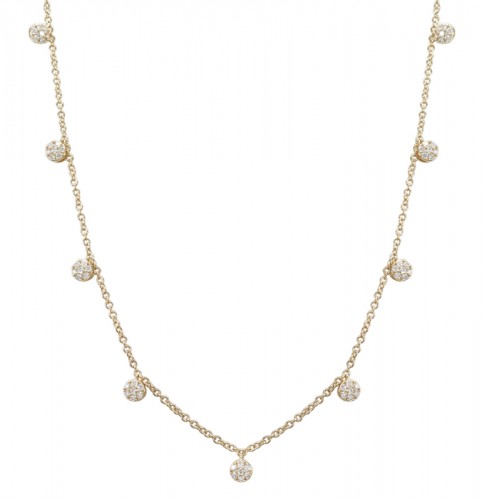 Bachendorf's 18K Yellow Gold Diamond Drop Station Necklace