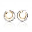 Monica Rich Kosann 18K Yellow Gold And Sterling Silver Galaxy Large Double Hoop Earrings