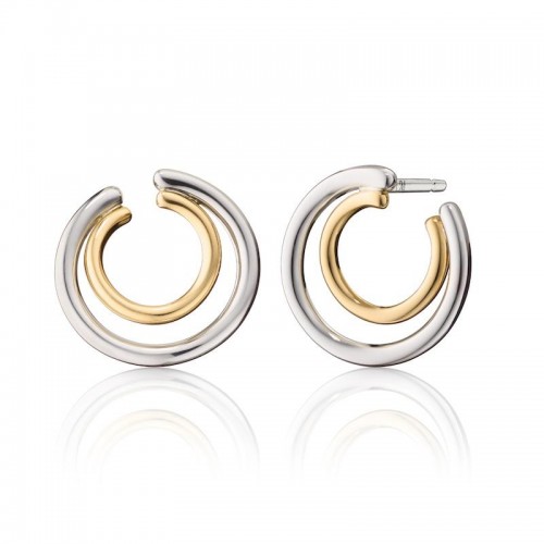 Monica Rich Kosann 18K Yellow Gold And Sterling Silver Galaxy Large Double Hoop Earrings