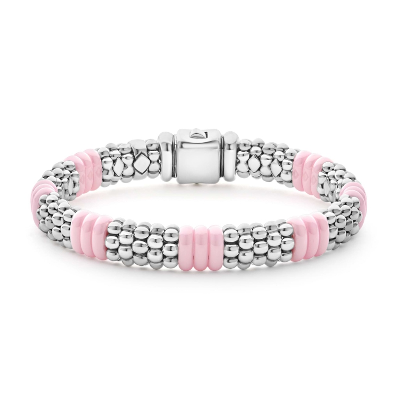 Lagos Pink Ceramic Caviar Beaded Bracelet