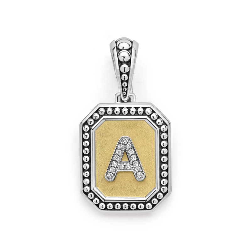 Lagos Signature Caviar Octagon Diamond A Initial Charm