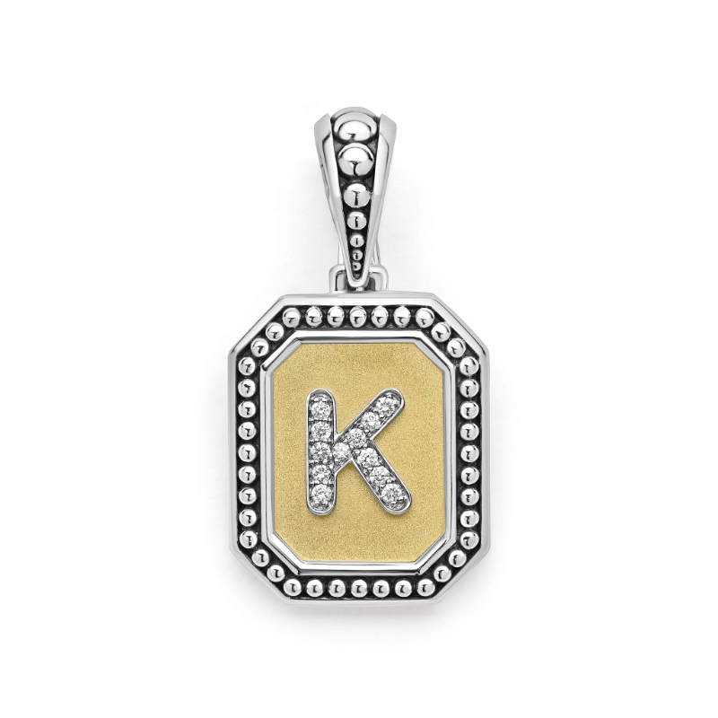 Lagos Signature Caviar Octagon Diamond K Initial Charm