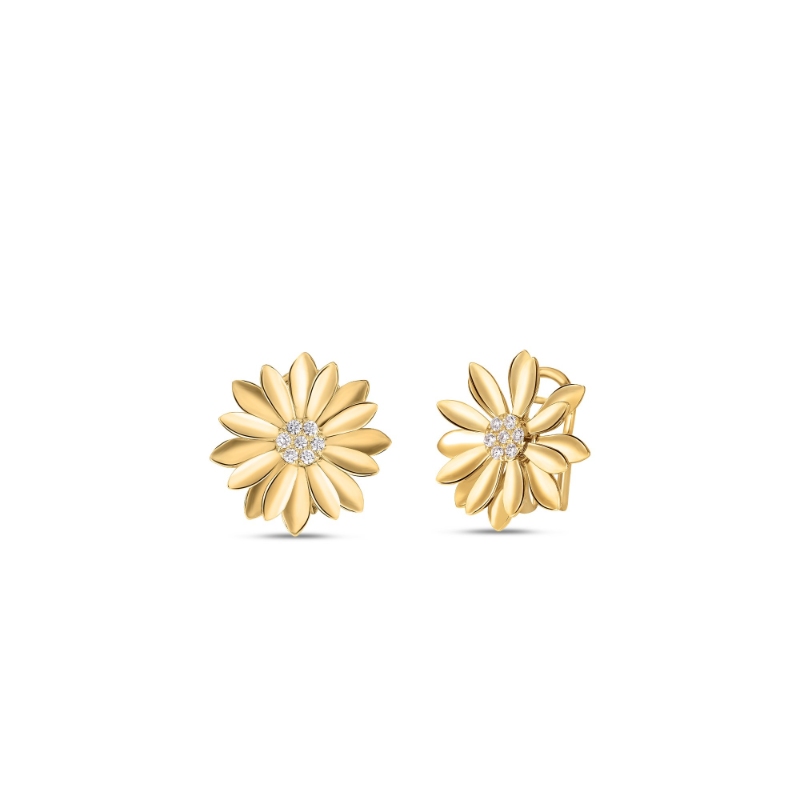 Roberto Coin 18K Yellow Gold Margherita Flower Stud Earrings