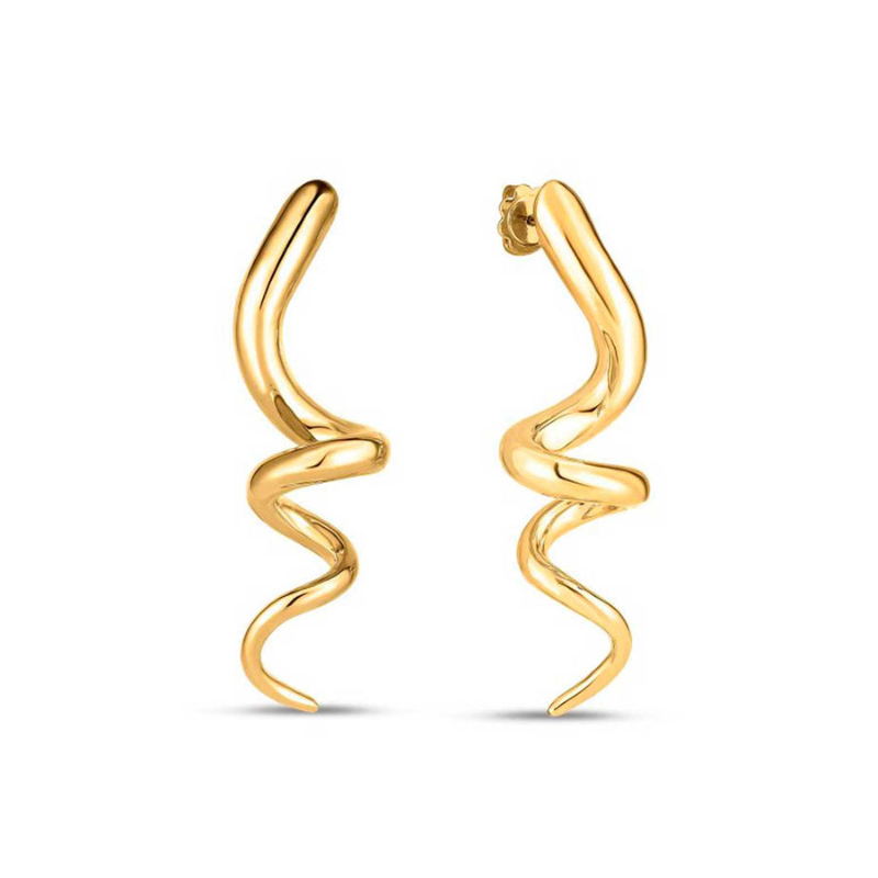 Roberto Coin 18K Yellow Gold Designer Gold Twisted Hoop Earrings