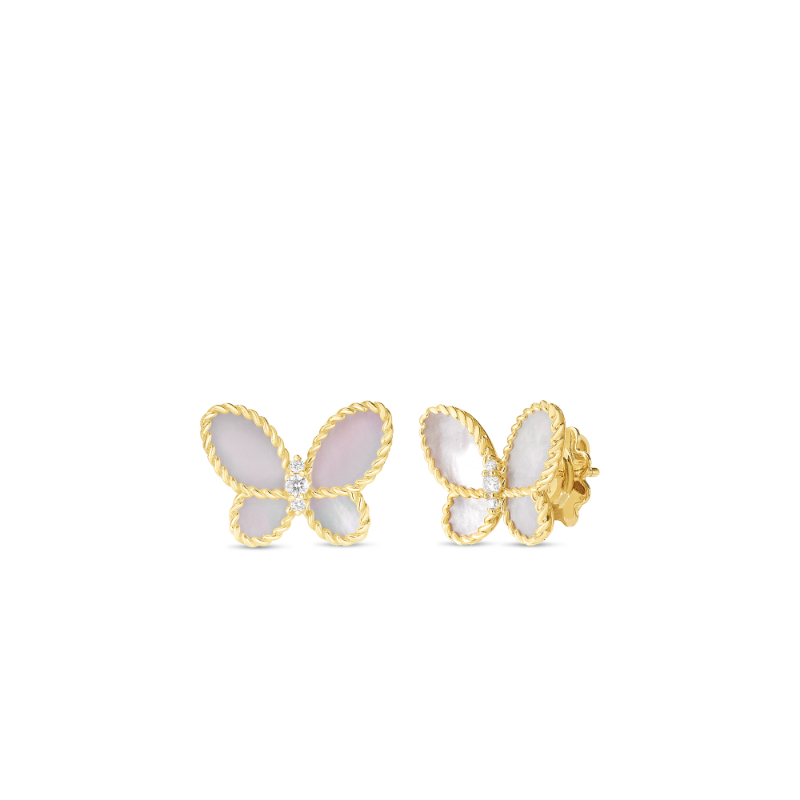 Roberto Coin 18K Yellow Gold Jasmine Butterfly Stud Earrings