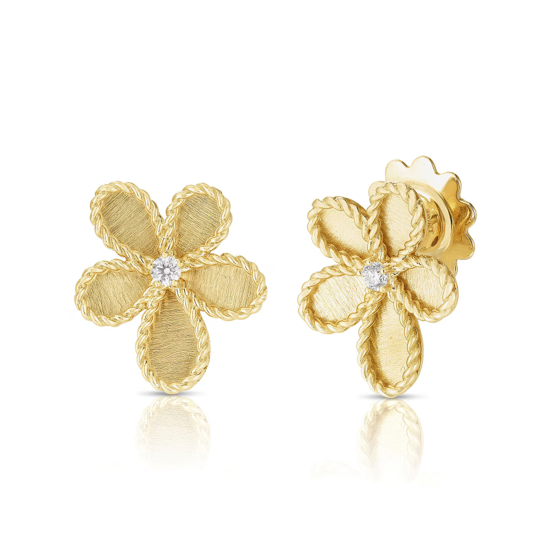 Roberto Coin 18K Yellow Gold Jasmine Flower Stud Earrings