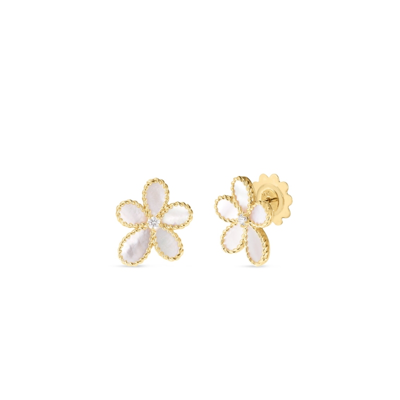 Roberto Coin 18K Yellow Gold Princess Medium Flower Stud Earrings