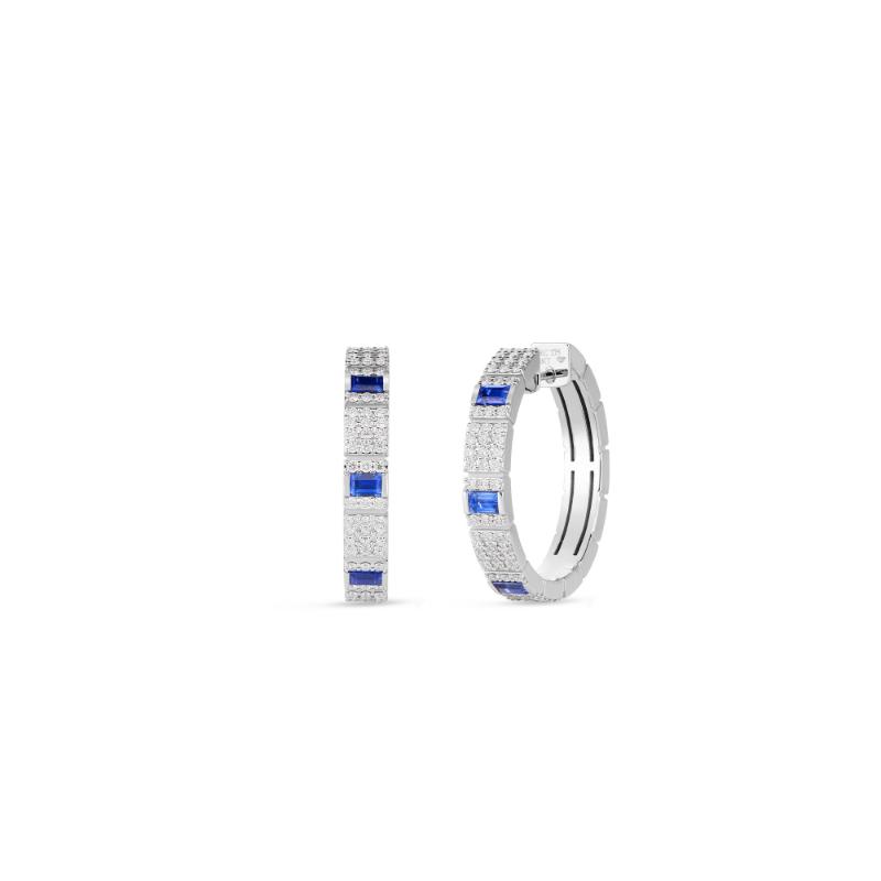 Roberto Coin 18K White Gold Obelisco Hoop Earrings