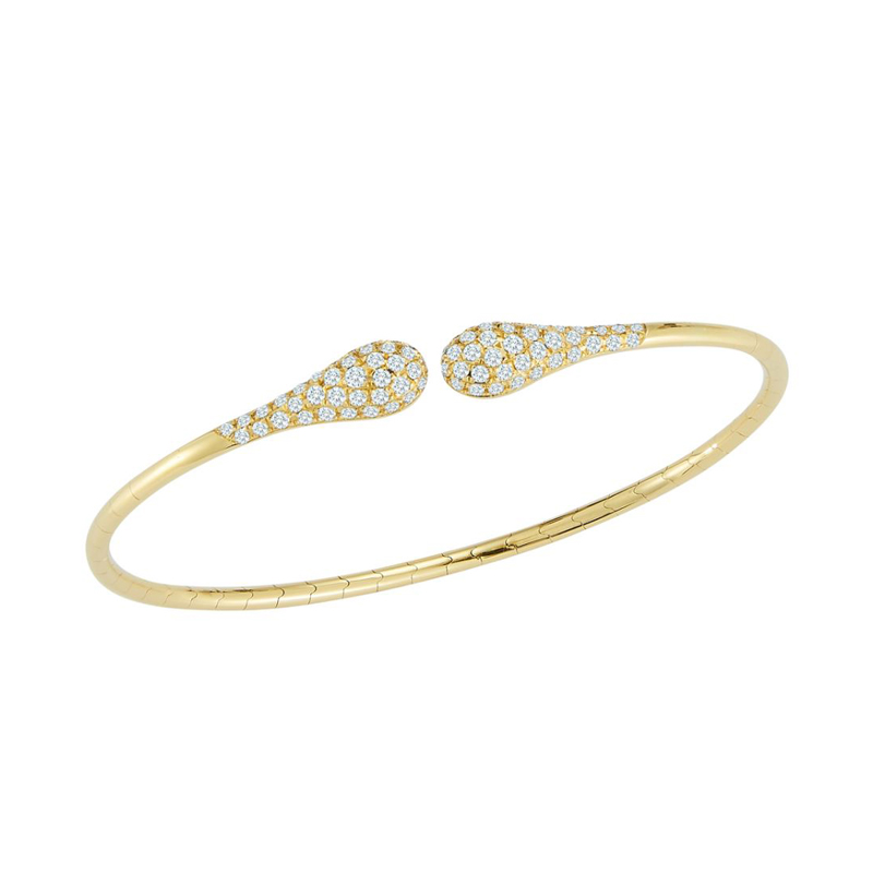 Fallon B. 18K Yellow Gold Diamond Pave Bangle