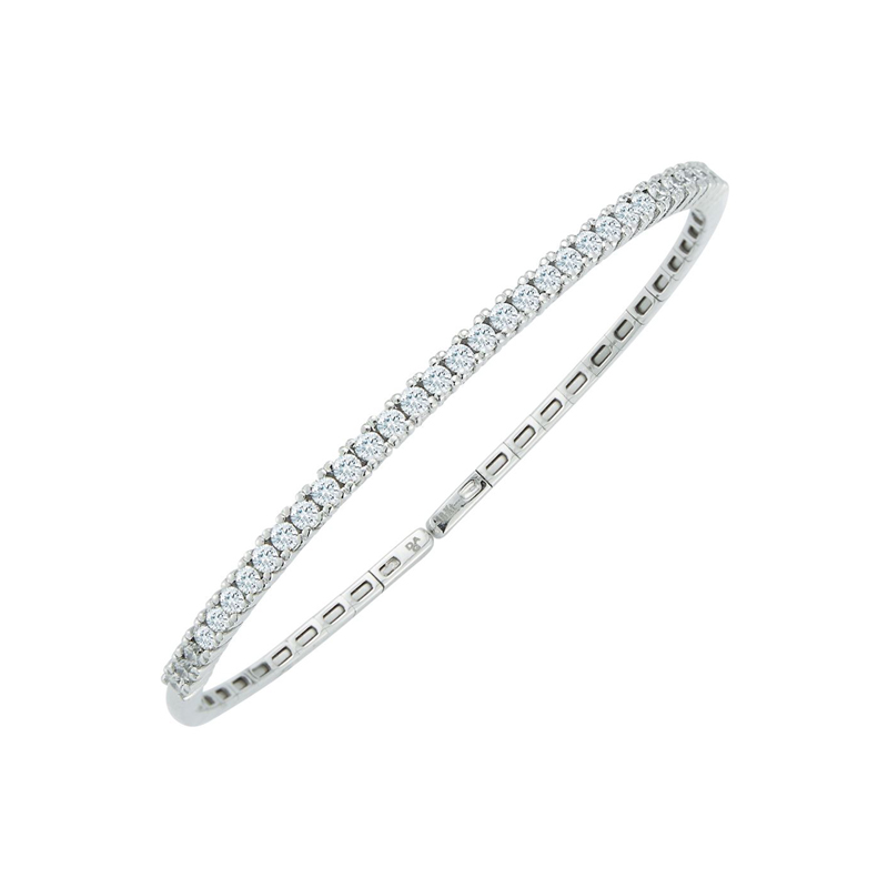 Fallon B. 18K White Gold Diamond Half Way Bangle