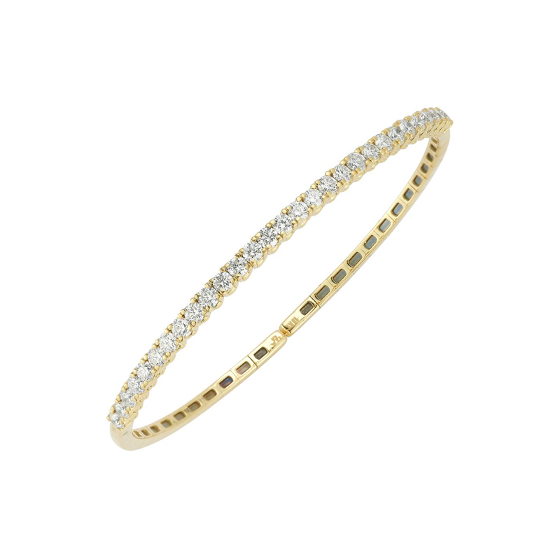 Fallon B. 18K Yellow Gold Diamond Half Way Bangle