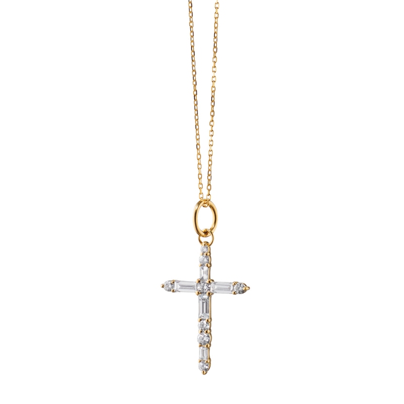 Monica Rich Kosann 18K Yellow Gold Cross Charm Necklace