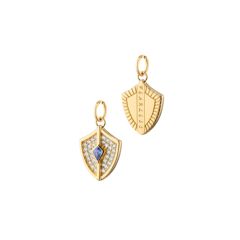 Monica Rich Kosann 18K Yellow Gold Fearless Shield Charm