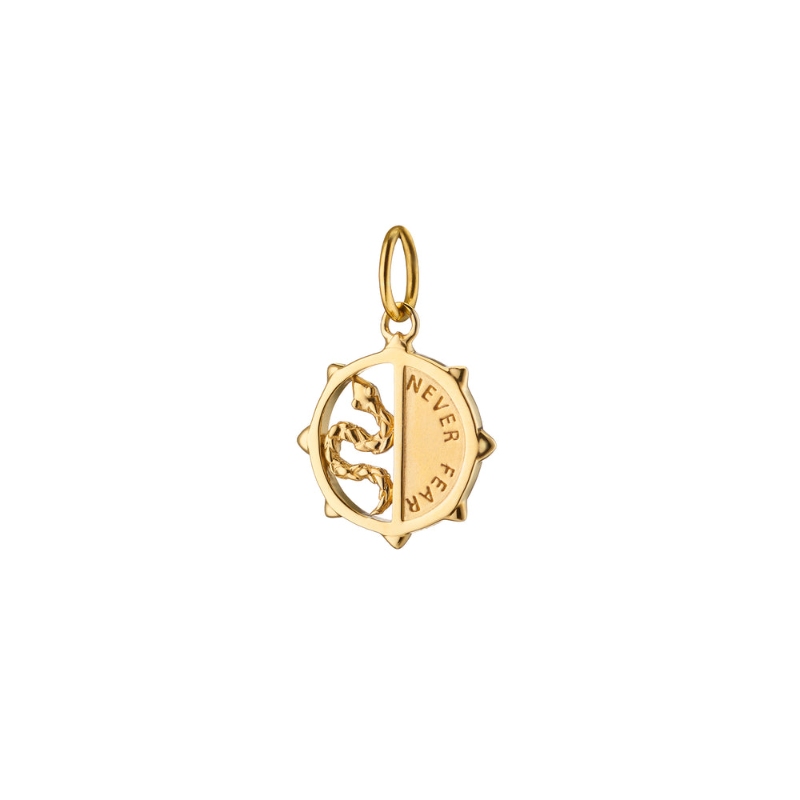 Monica Rich Kosann 18K Yellow Gold Never Fear Snake Medallion Charm