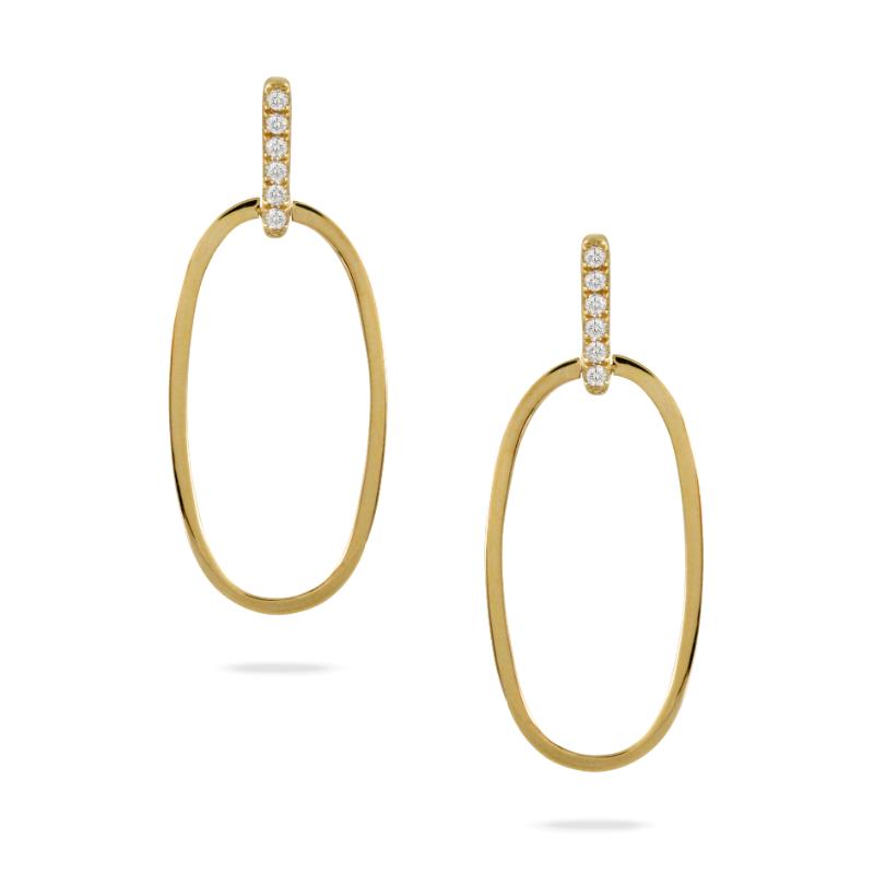 18K Yellow Gold Diamond Earrings