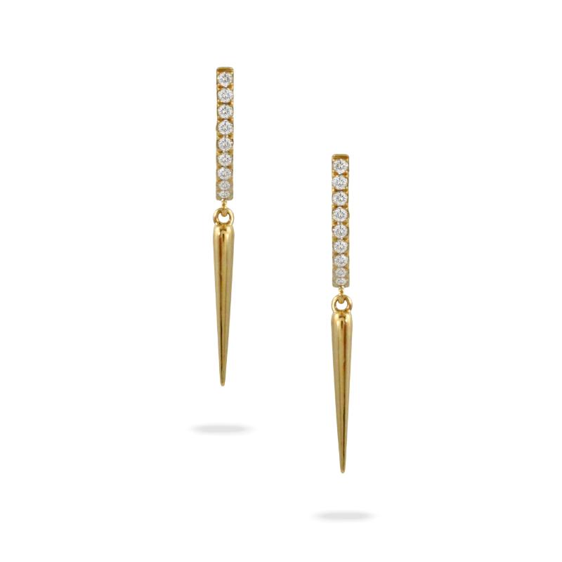 18K Yellow Gold Diamond Earrings