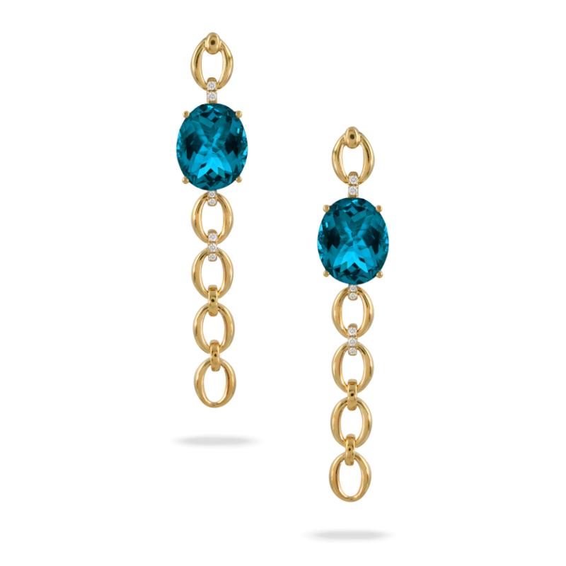 18K Yellow Gold Diamond Earrings