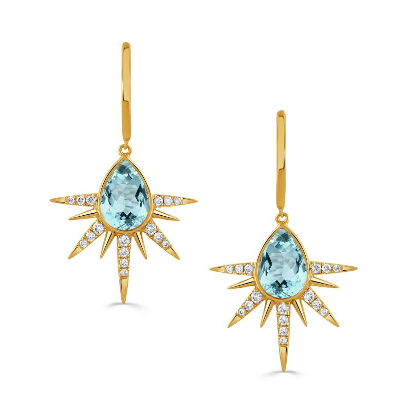 18K Yellow Gold Diamond Earrings