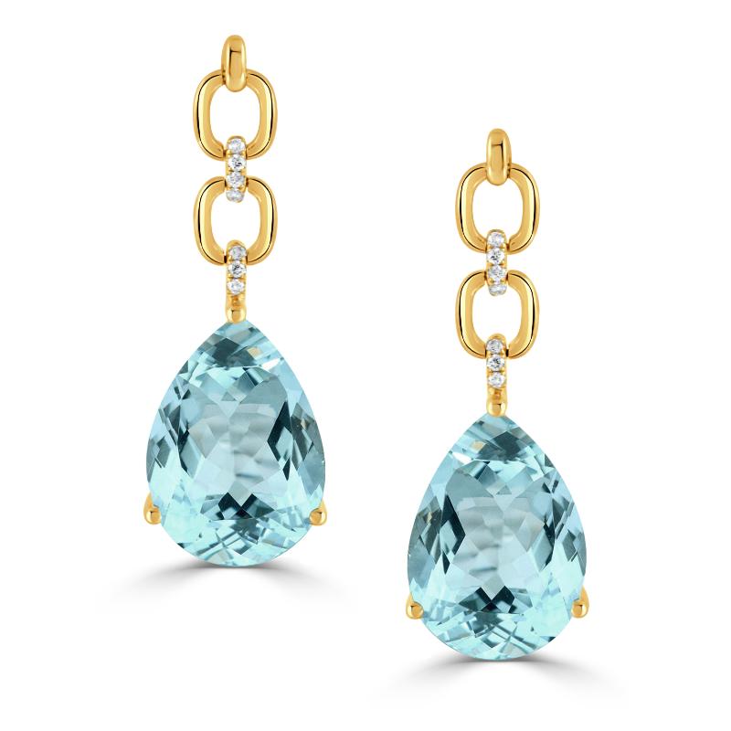 18K Yellow Gold Diamond Earrings