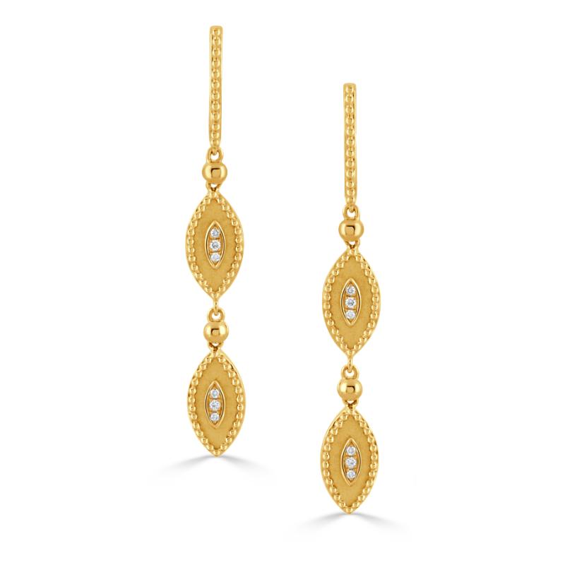 18K Yellow Gold Diamond Earrings