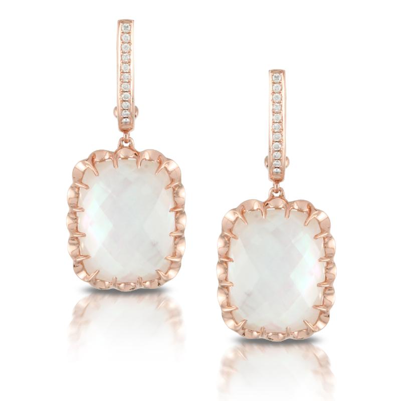 18K Rose Gold Diamond Earrings