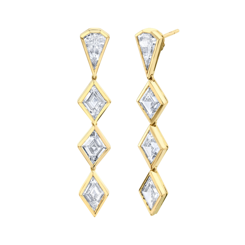 Norman Silverman Bezel Set Drop Earrings