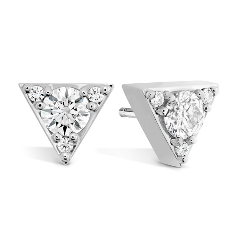 Triplicity Triangle Diamond Stud Earrings