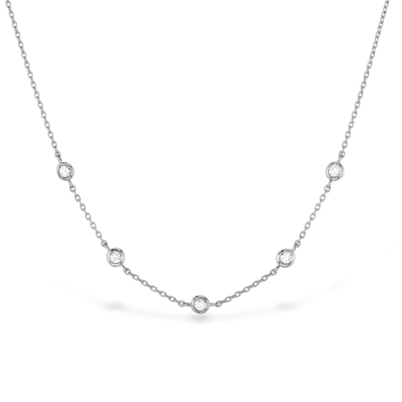 Off-Set Five Bezel Necklace