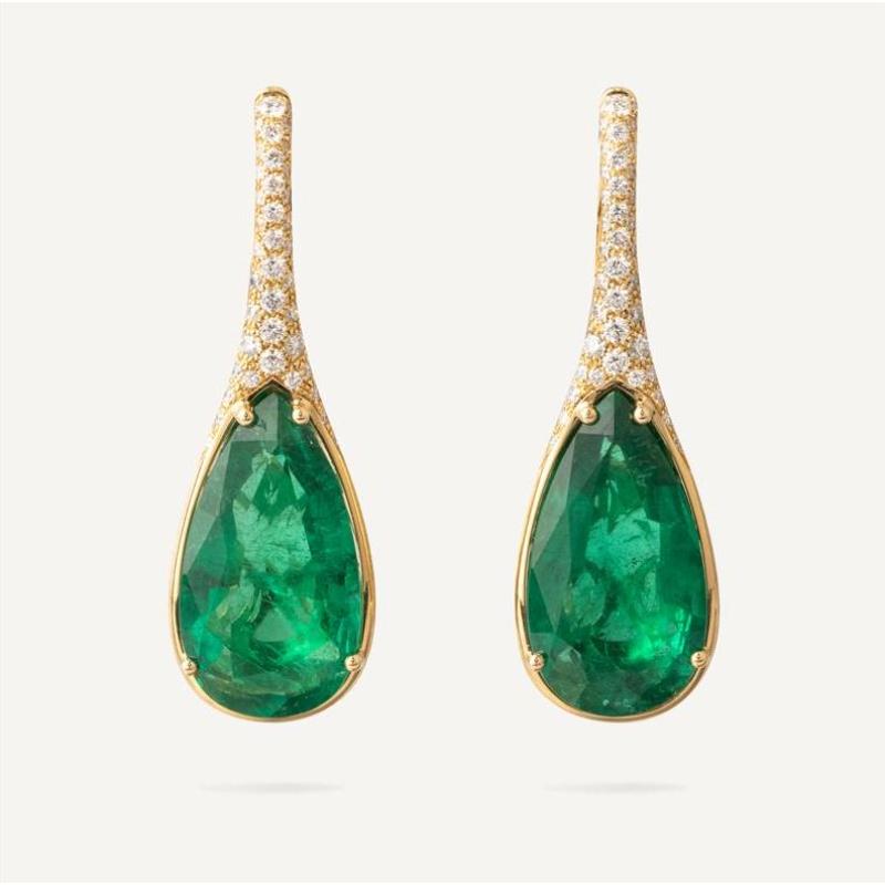 Marco Bicego Unico Emerald And Diamond Drop Earrings