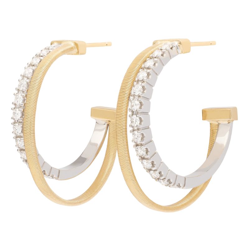 Marco Bicego 18K Yellow And White Gold Masai Double Hoop Earrings