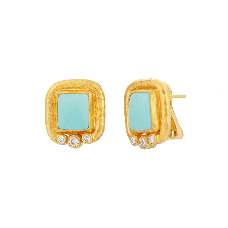 Gurhan 24K Yellow Gold One Of A Kind Frame Earrings