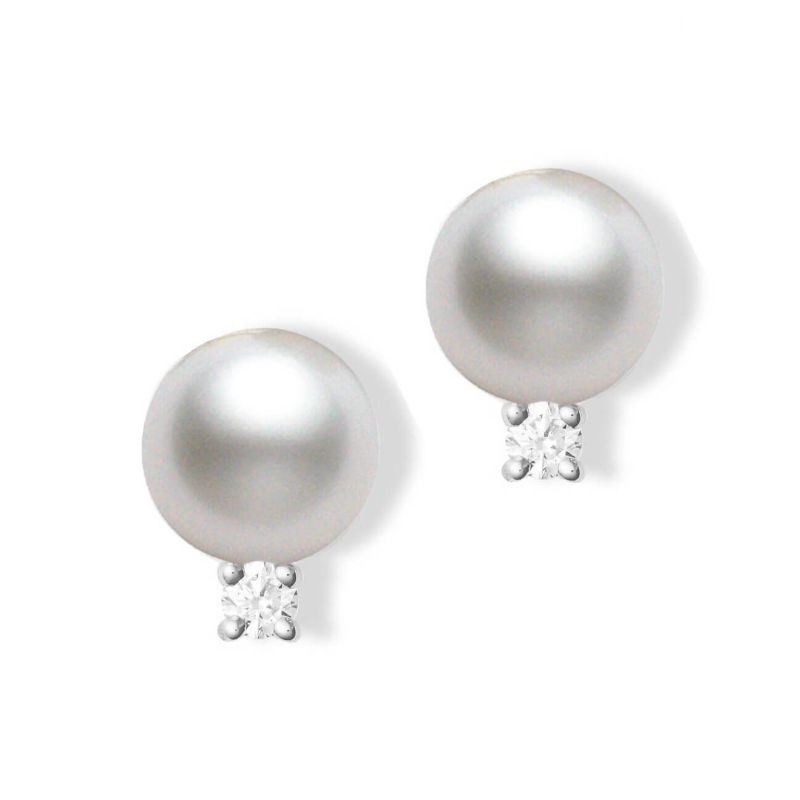 Mikimoto 18k white gold rhodium plated Everyday Essentials Akoya pearl ...
