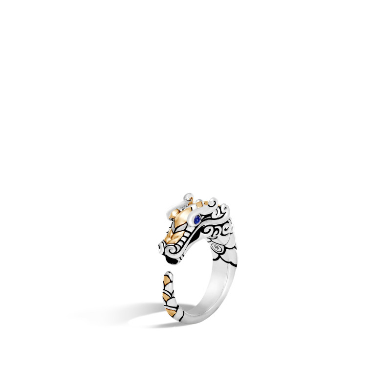 Sterling Silver And 18K Yellow Gold Rhodium Plated Legends Naga Brushed ...