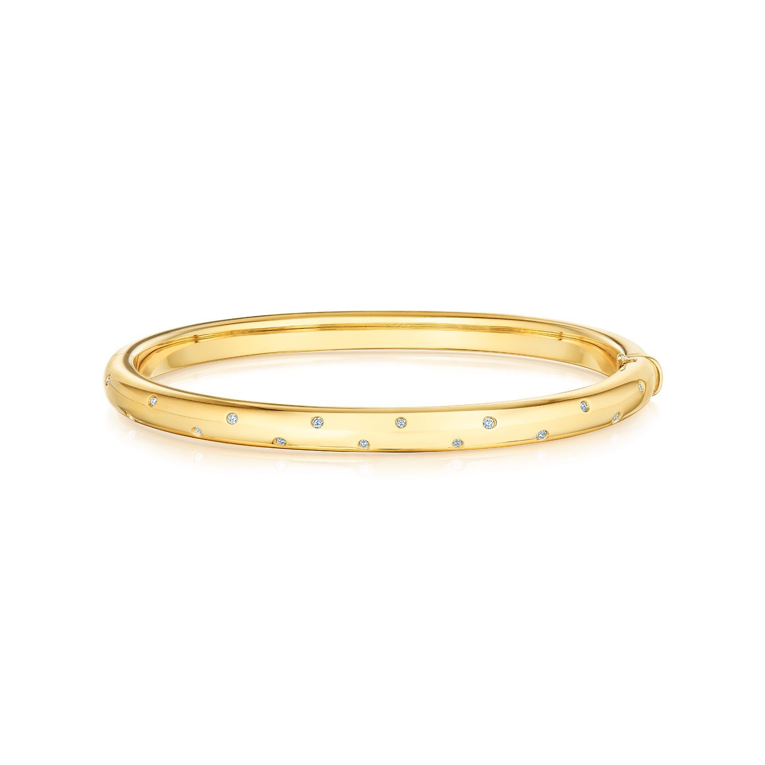 Kwiat Orbit Rounded Hinged Bangle Bracelet